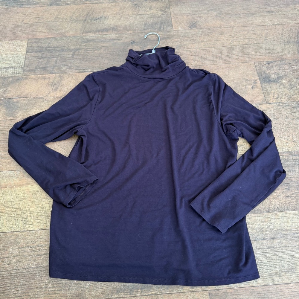 EILEEN FISHER Womens XL Long Sleeve Turtleneck Purple